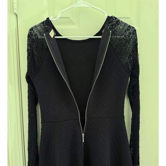 Altar'd State Navy Blue Lace Long Sleeve Fit & Flare Mini Dress Women's Small - Picture 4 of 14